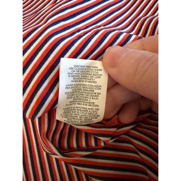 Cabi Women's Franklin Red White Blue Striped Blouse Size Small #5335 - Picture 9 of 9